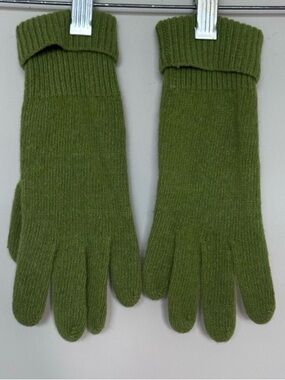 Wool Blend Olive Green Men's Knit Gloves